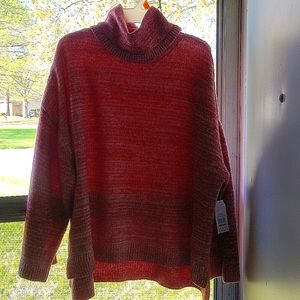 Orange long sleeve cowl neck sweater New never worn.